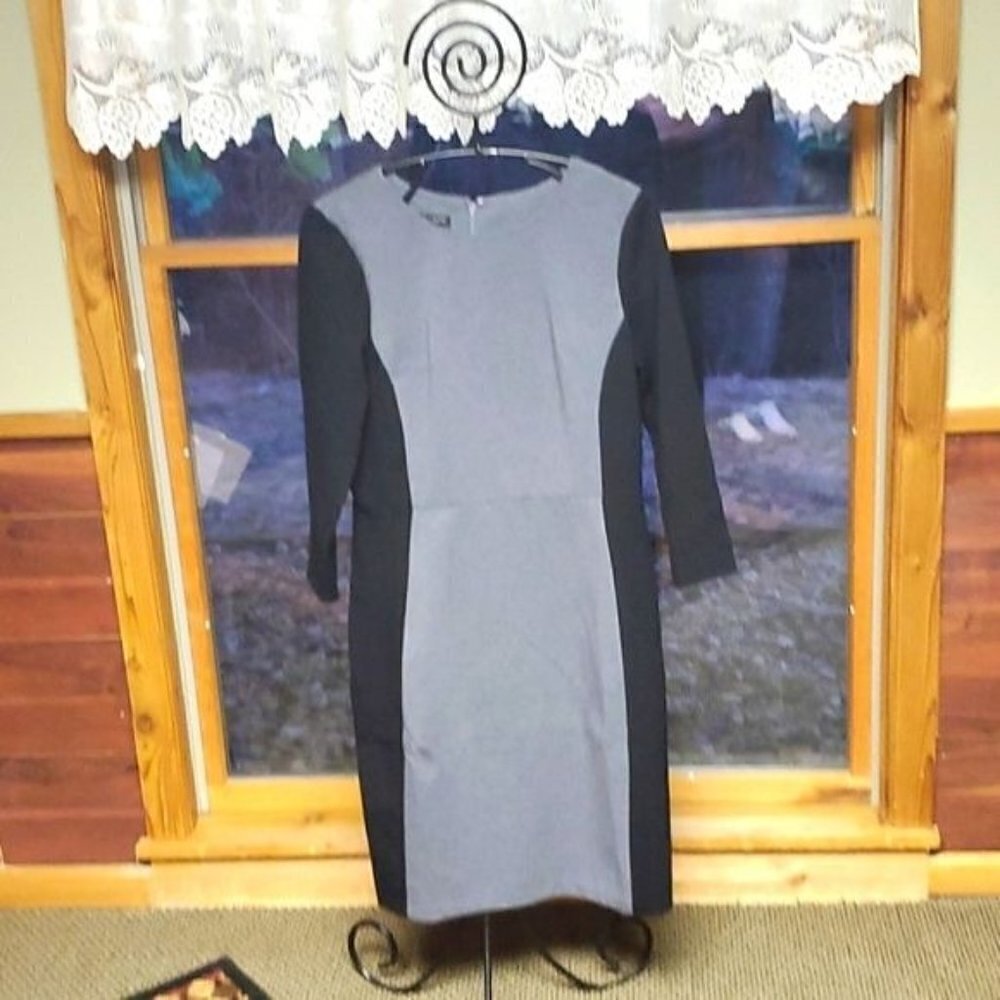 Talbots Zippered Long Sleeve Two Toned Designed Sz. 6 Dress
